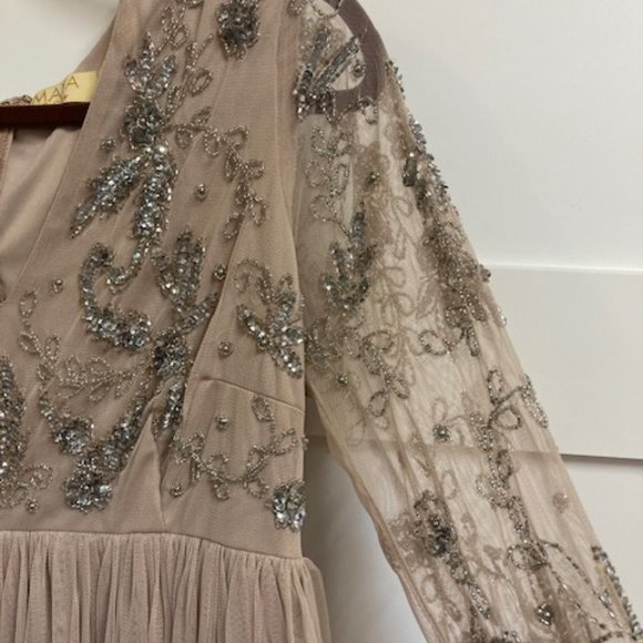 Maternity Sequin A-Line Long Dress for Wedding Size 8 - Picture 5 of 6